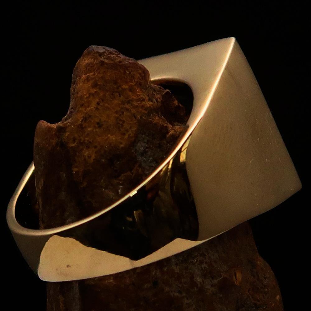 Knights Templar Ring - Green & Gold Solid Brass With Cross - Bricks Masons