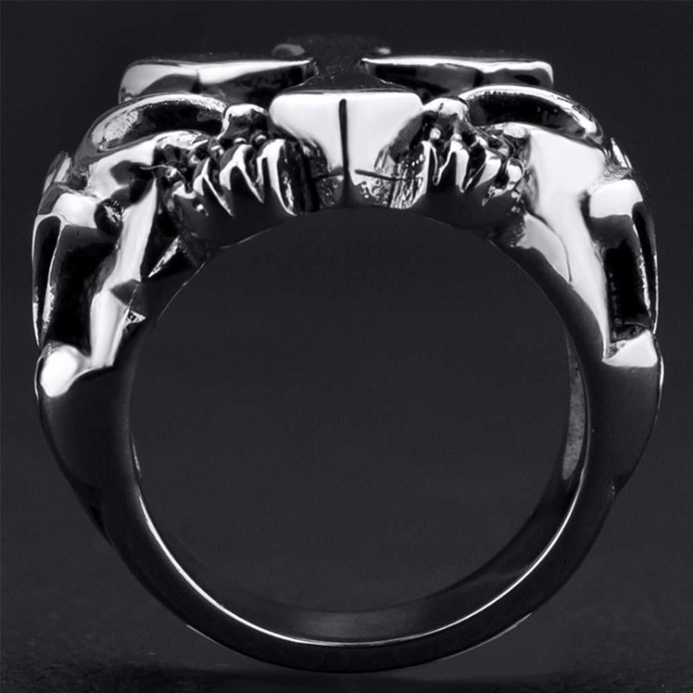 Knights Templar Ring - Medieval Motif Cross - Bricks Masons