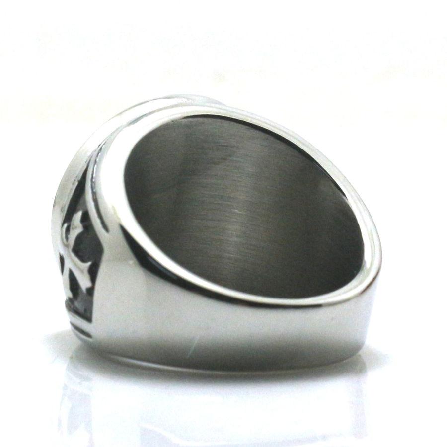 Knights Templar Ring - Saint Benedict Medal cssml ndsmd Black Silver - Bricks Masons