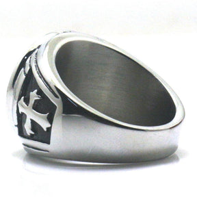 Knights Templar Ring - St. Michael Protect Us (Gold and Silver) - Bricks Masons