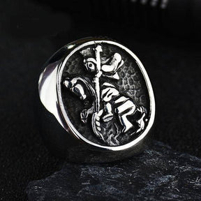 Knights Templar Ring - Vintage Signet - Bricks Masons