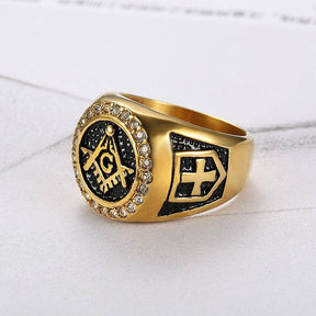 Knights Templar Ring - Zirconia - Bricks Masons