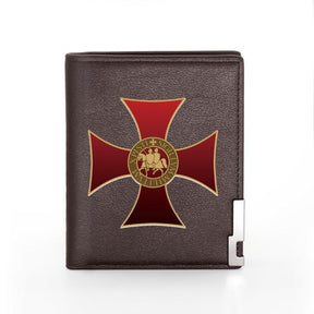 Knights Templar Wallet - Cross & Credit Card Holder (Black/Brown) - Bricks Masons