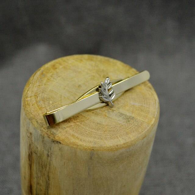 Masonic Tie Bar - Gold Plated Acacia Sprig - Bricks Masons