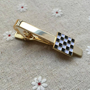 Masonic Tie Clip - Black & White Checkered - Bricks Masons