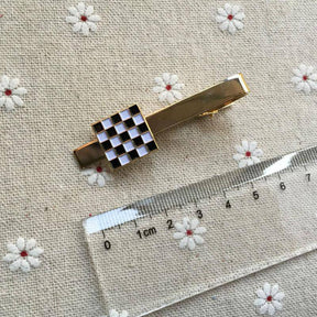 Masonic Tie Clip - Black & White Checkered - Bricks Masons