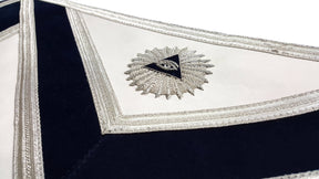Master Mason Blue Lodge Apron - Navy Blue Hand Embroidery - Bricks Masons