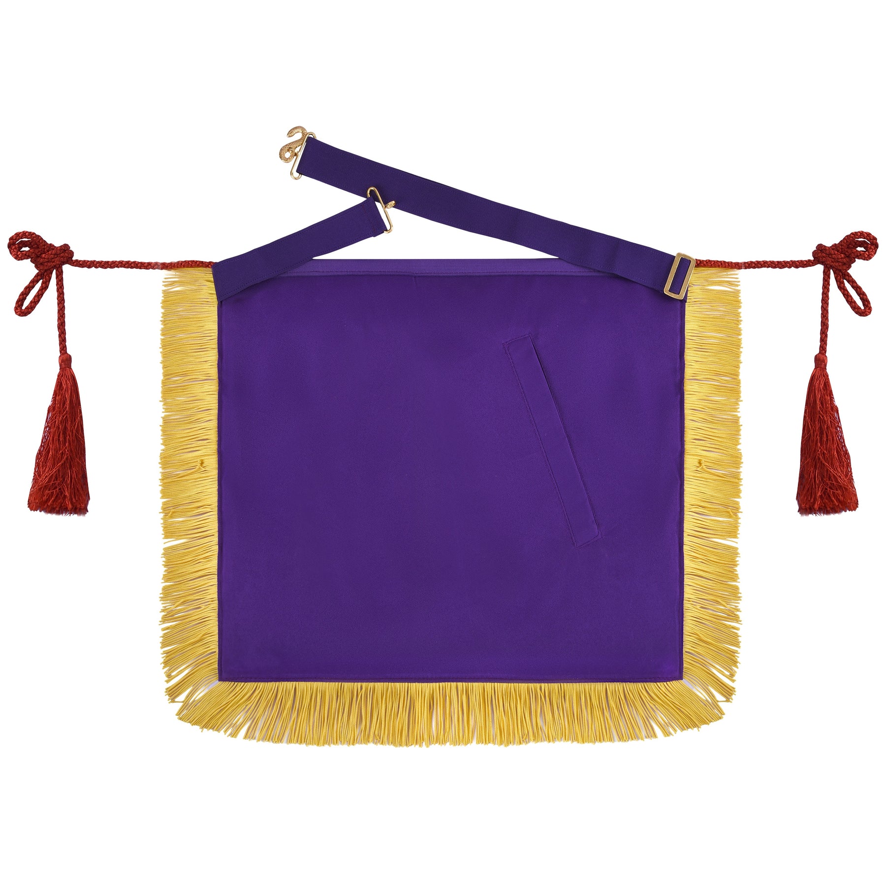 Master Mason Blue Lodge Apron - Purple Ribbon With Machine Embroidery Bullion And Tassels - Bricks Masons