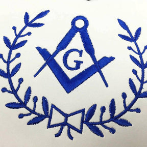 Master Mason Blue Lodge Apron - White & Navy Blue Various Materials - Bricks Masons
