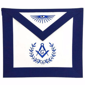 Master Mason Blue Lodge Apron - White & Navy Blue Various Materials - Bricks Masons