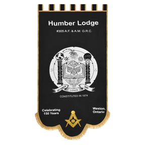 Master Mason Blue Lodge Banner - Machine Embroidery Fully Customizable - Bricks Masons