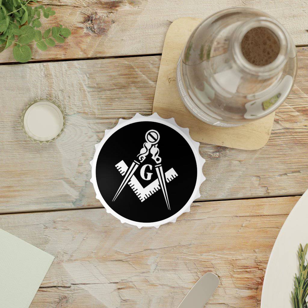 Master Mason Blue Lodge Bottle Opener - Black Square & Compass G - Bricks Masons