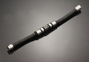 Master Mason Blue Lodge Bracelet - Compass and Square G Leather with Magnetic Clasp - Bricks Masons