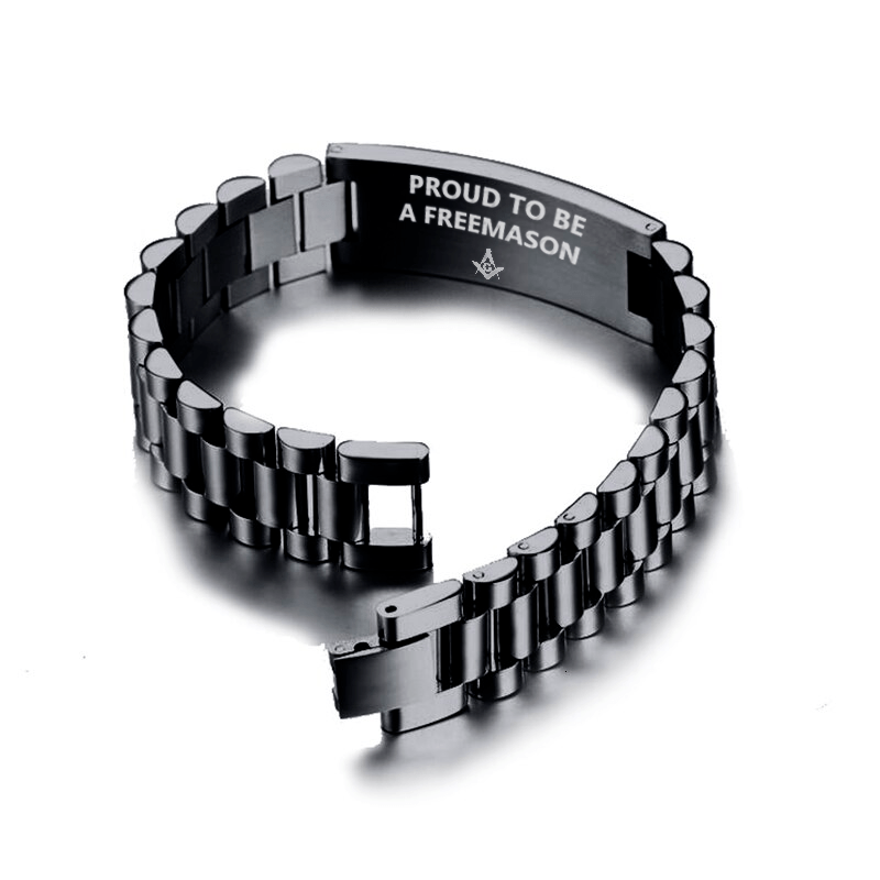 Master Mason Blue Lodge Bracelet - Stainless Steel - Bricks Masons