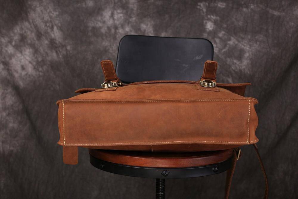 Master Mason Blue Lodge Briefcase - Handmade Leather - Bricks Masons