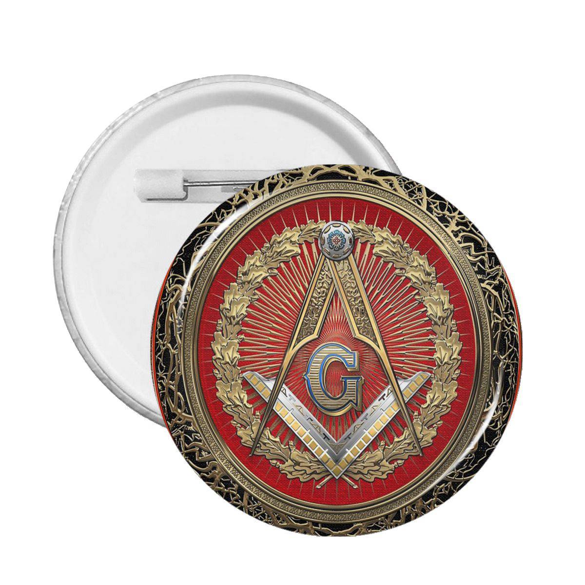 Master Mason Blue Lodge Brooch - Square and Compass with G - Bricks Masons