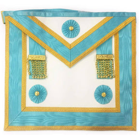 Master Mason Blue Lodge Canada Regulation Apron - Sky Blue Moire - Bricks Masons