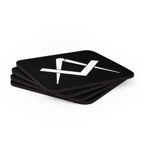 Master Mason Blue Lodge Coaster - Square & Compass 4 Pieces Set - Bricks Masons