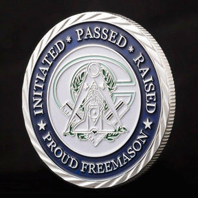 Master Mason Blue Lodge Coin - Faith Hope Charity Making Good Men Better Silver - Bricks Masons