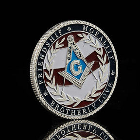Master Mason Blue Lodge Coin - US Veteran Military Air Force Navy Marine Corps Army Coast Guard - Bricks Masons