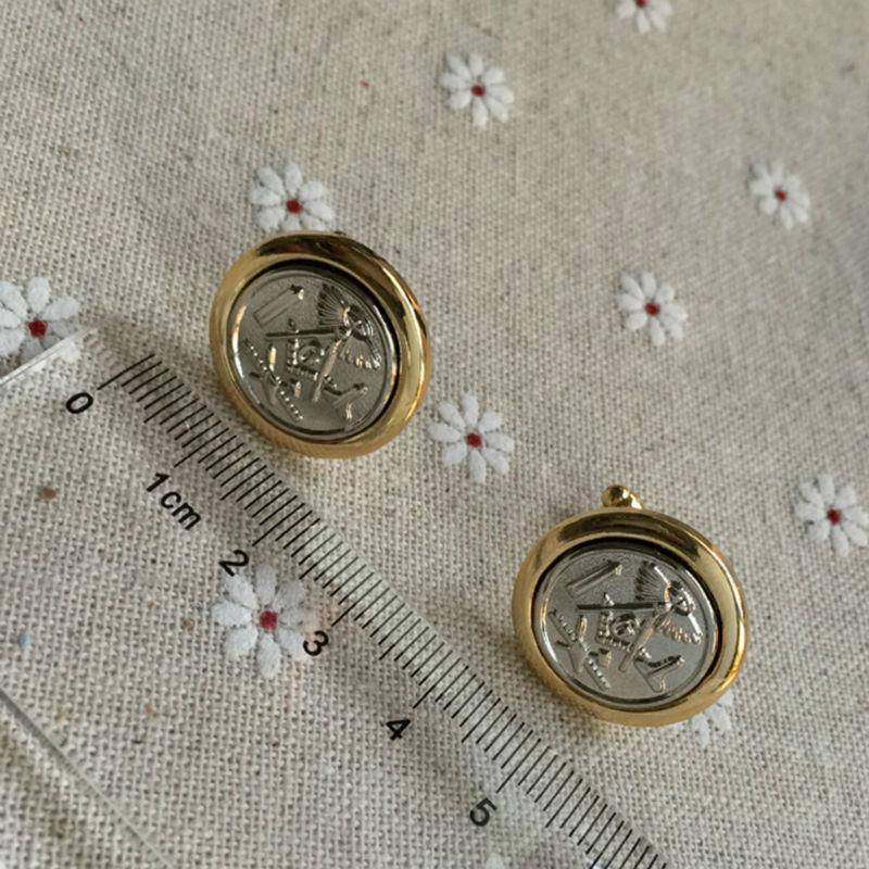 Master Mason Blue Lodge Cufflink - Gold & Silver - Bricks Masons