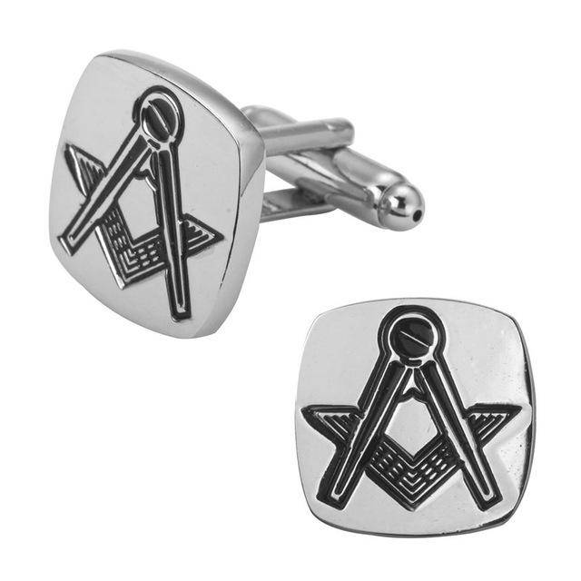 Master Mason Blue Lodge Cufflink - Silver Engraved - Bricks Masons