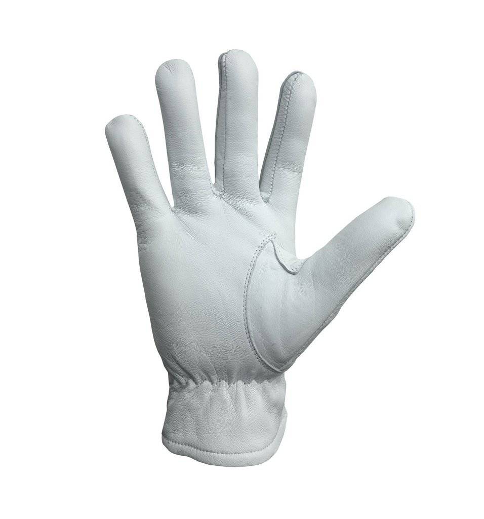 Master Mason Blue Lodge Gloves - White Leather with Blue Square & Compass - Bricks Masons