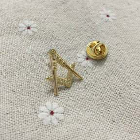 Master Mason Blue Lodge Lapel Pin - Compass And Square Hollow Out - Bricks Masons