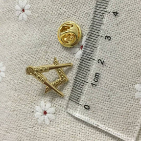 Master Mason Blue Lodge Lapel Pin - Compass And Square Hollow Out - Bricks Masons