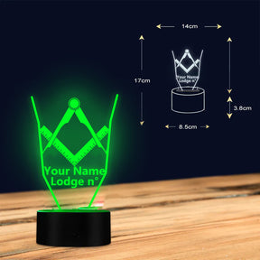 Master Mason Blue Lodge LED Sign - Various Colors - Bricks Masons