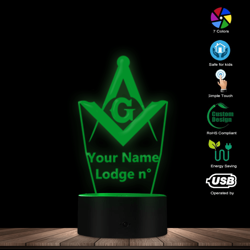 Master Mason Blue Lodge LED Sign - Various Colors - Bricks Masons