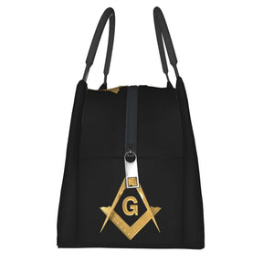 Master Mason Blue Lodge Lunch Bag - Square and Compass G Thermal Insulated [Multiple Variants] - Bricks Masons