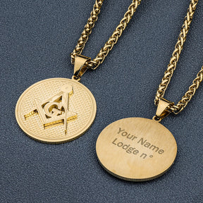 Master Mason Blue Lodge Necklace - Engraveable - Bricks Masons