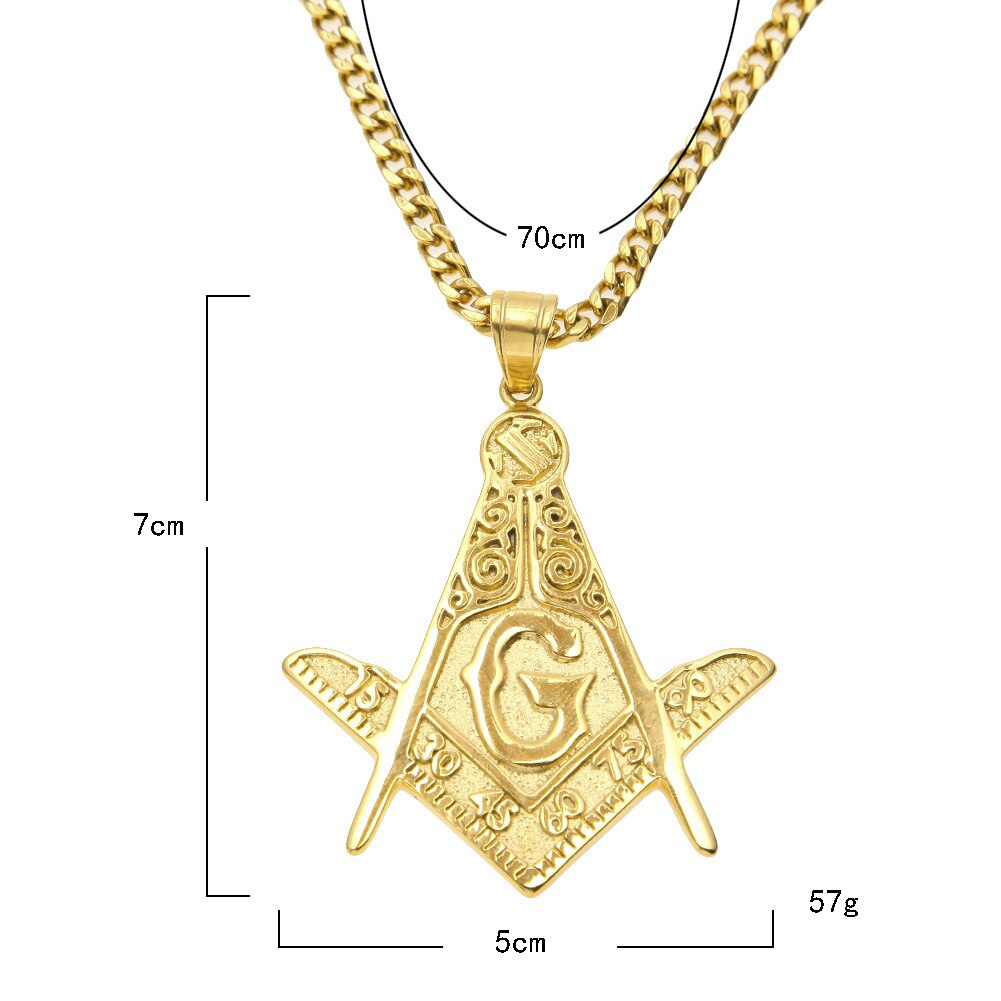 Master Mason Blue Lodge Necklace - Zirconia Stainless Steel - Bricks Masons