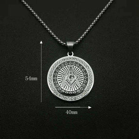 Master Mason Blue Lodge Necklace - Zirconia Stainless Steel Gold & Silver - Bricks Masons