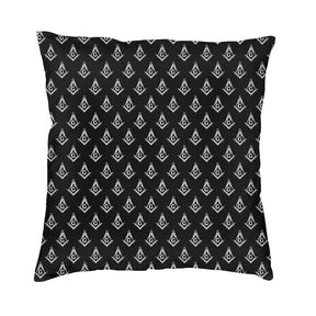 Master Mason Blue Lodge Pillowcase - Black & White Square and Compass G - Bricks Masons