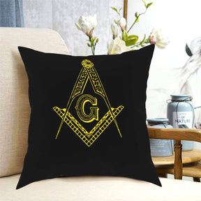 Master Mason Blue Lodge Pillowcase - Square and Square G Black - Bricks Masons