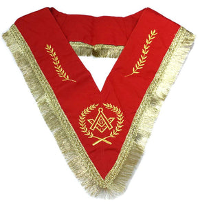 Master Mason Blue Lodge Regalia Set - Red & White with Fringe - Bricks Masons