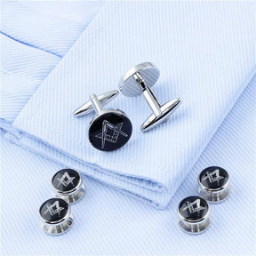 Master Mason Blue Lodge Tuxedo Stud - Gold or Silver 4, 6 Pieces Set - Bricks Masons