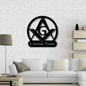 Master Mason Blue Lodge Wall Monogram - Wooden Art - Bricks Masons