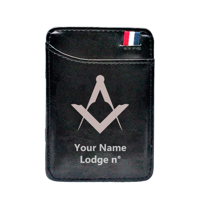 Master Mason Blue Lodge Wallet - Black & Brown - Bricks Masons