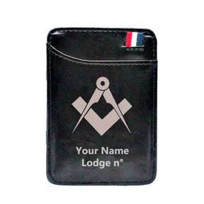 Master Mason Blue Lodge Wallet - Black & Brown - Bricks Masons