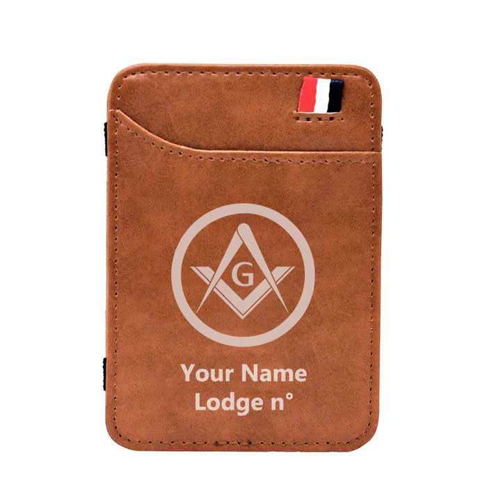 Master Mason Blue Lodge Wallet - Black & Brown - Bricks Masons