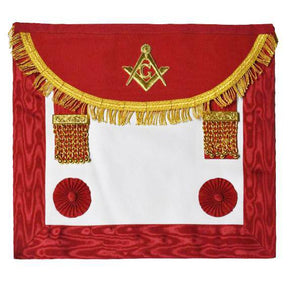 Master Mason Craft Scottish Regulation Apron - Red Moire - Bricks Masons