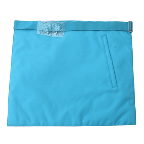 Master Mason French Rite Apron - Sky Blue Silk & Moire Star G - Bricks Masons