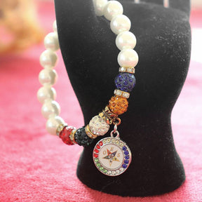 OES Bracelet - White Zinc Alloy - Bricks Masons