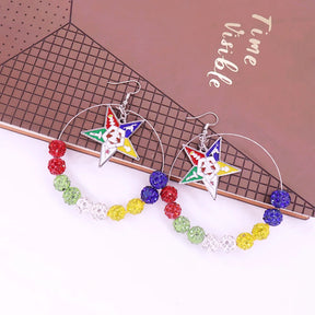 OES Earring - Crystal Ball Beads - Bricks Masons