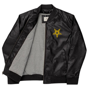 OES Jacket - Leather Golden Embroidery - Bricks Masons