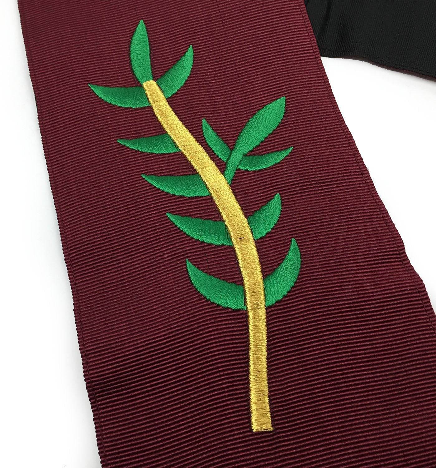 Officers Scottish Rite Officer Apron Set - Leather Made Embroidery - Bricks Masons