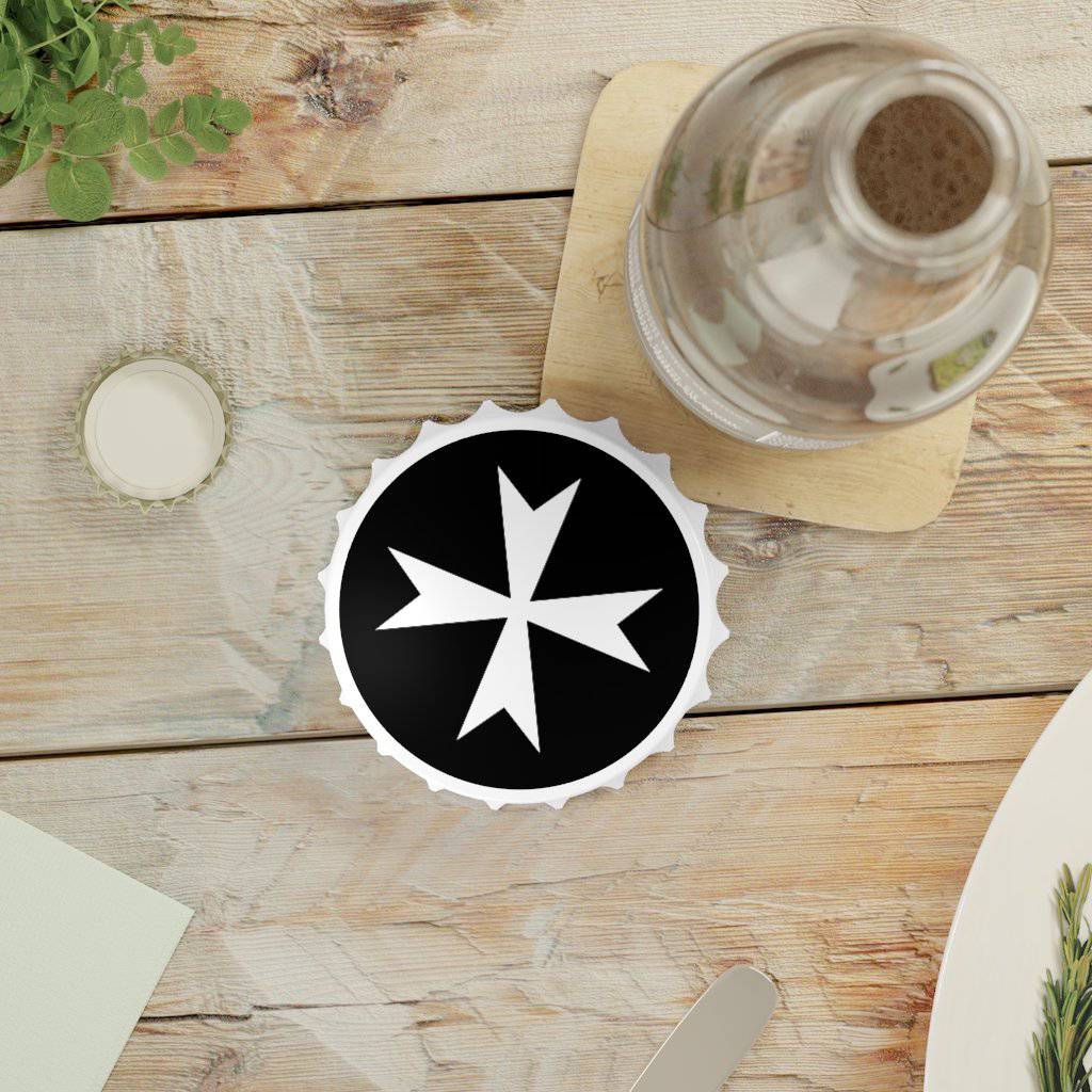 Order Of Malta Bottle Opener - Black & White - Bricks Masons